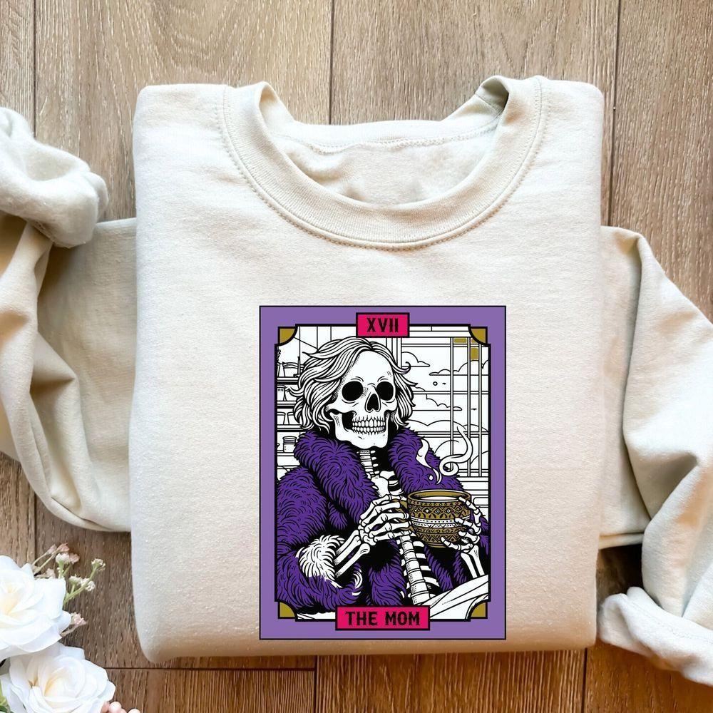 The Mom Tarot Card Skeleton Mother Vuitino Shirt